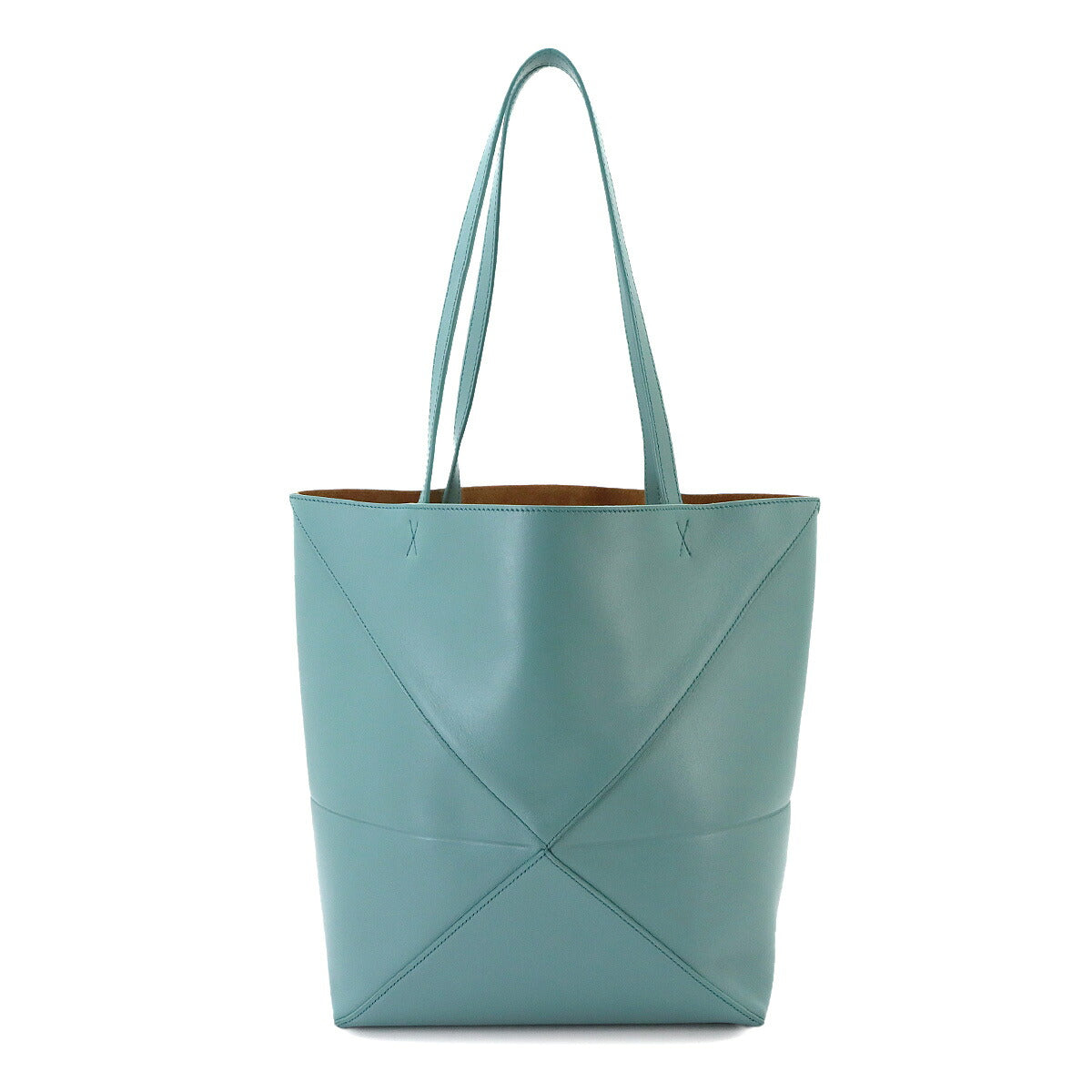 Medium Puzzle Fold tote Bag Leather Water Blue Purse