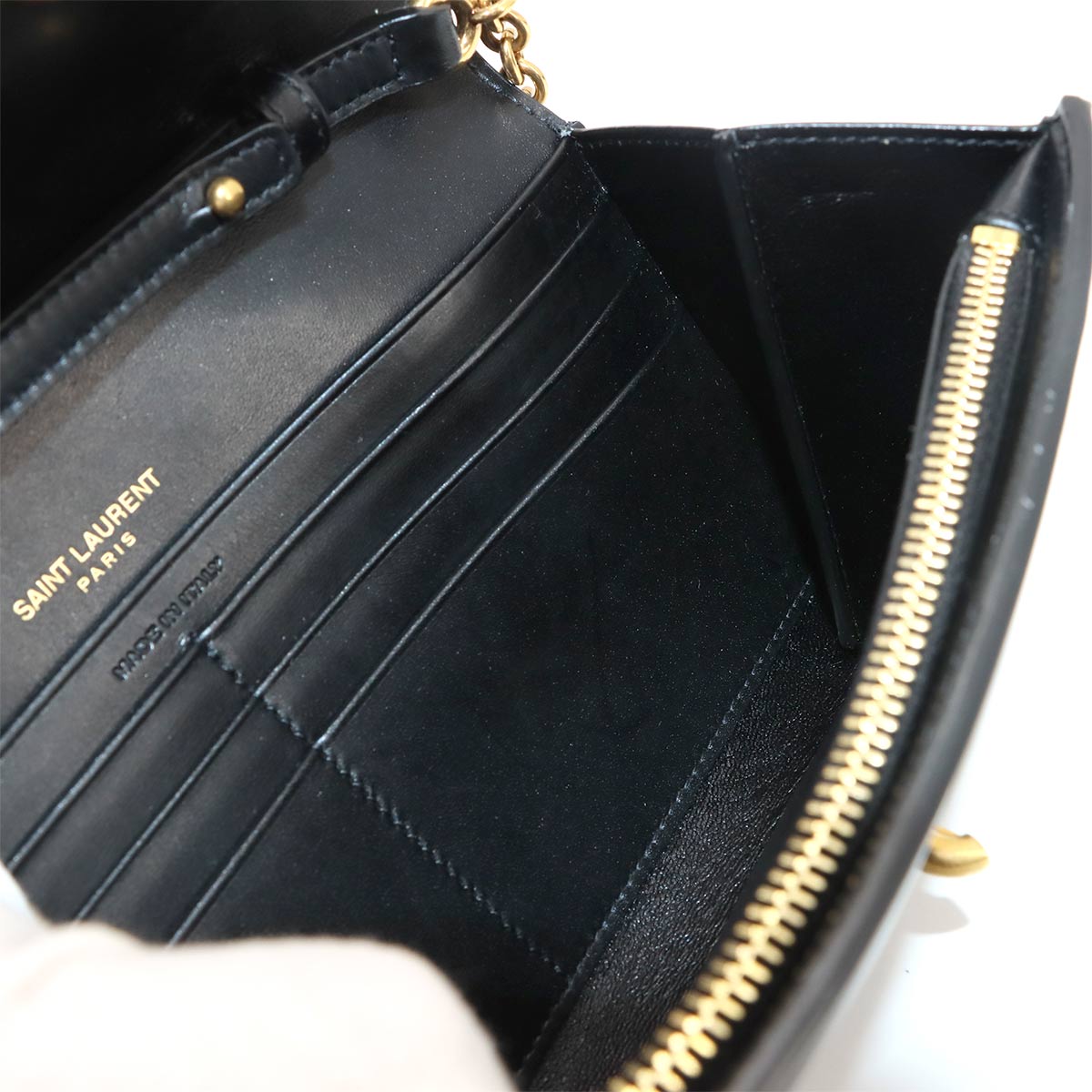 Le Maillon Chain Wallet Leather Black 696608