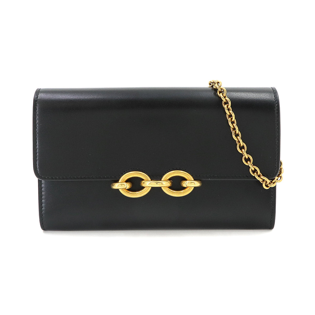Le Maillon Chain Wallet Leather Black 696608