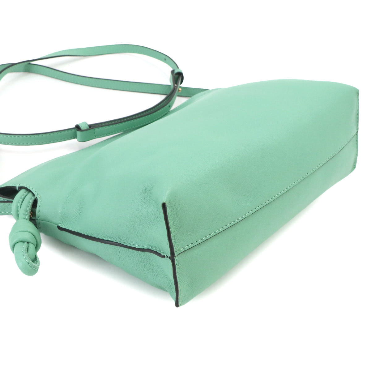 Flamenco Clutch Mini Shoulder Bag Leather Green Purse