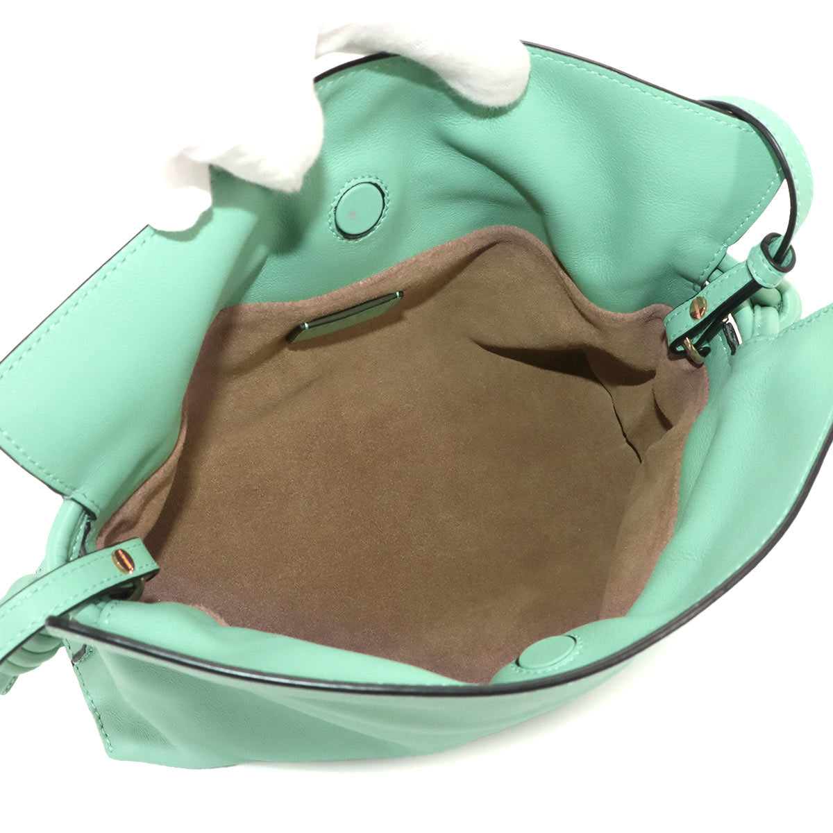 Flamenco Clutch Mini Shoulder Bag Leather Green Purse