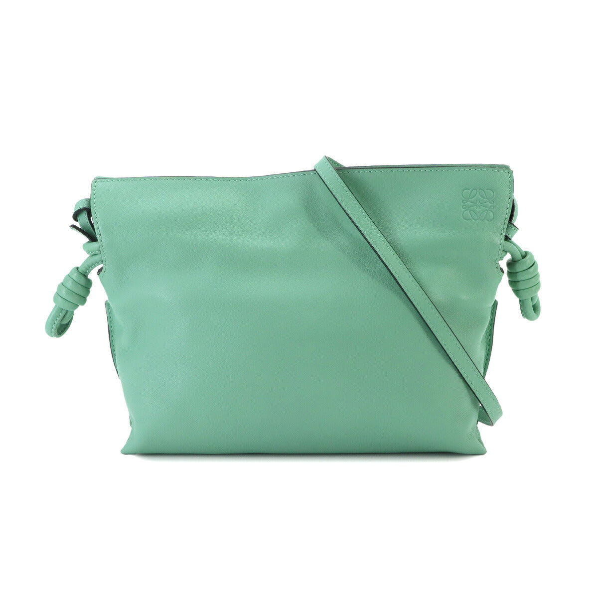 Flamenco Clutch Mini Shoulder Bag Leather Green Purse