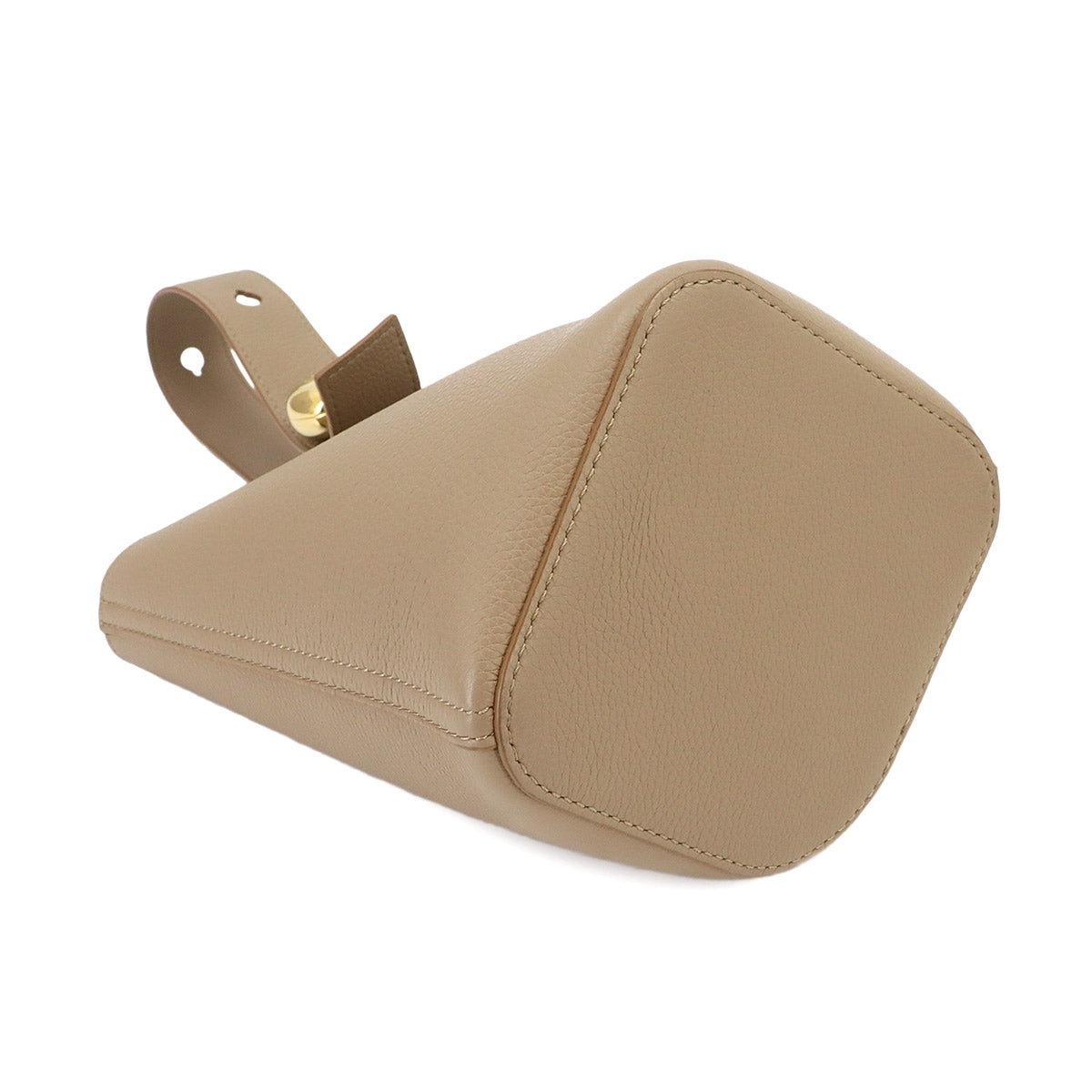 Pebble Bucket Bag Mini Hand Shoulder Bag Leather Sand