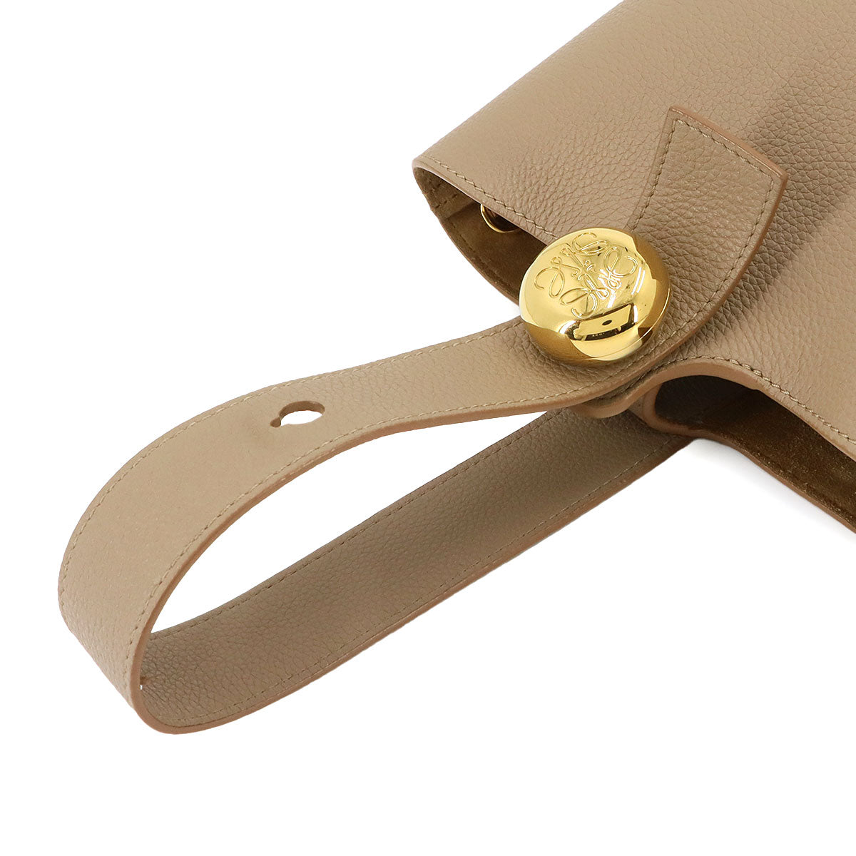 Pebble Bucket Bag Mini Hand Shoulder Bag Leather Sand