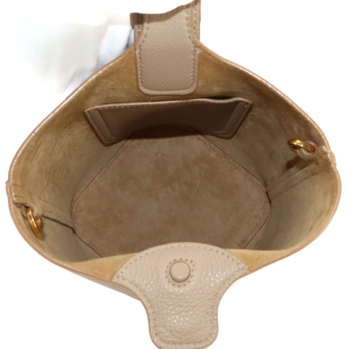 Pebble Bucket Bag Mini Hand Shoulder Bag Leather Sand
