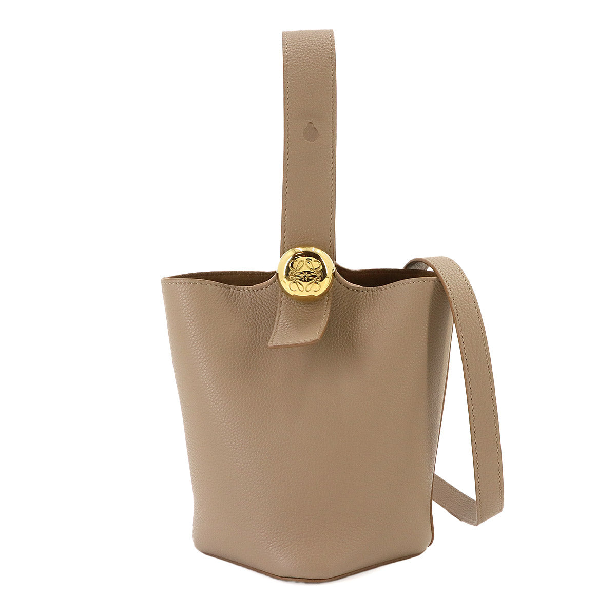 Pebble Bucket Bag Mini Hand Shoulder Bag Leather Sand