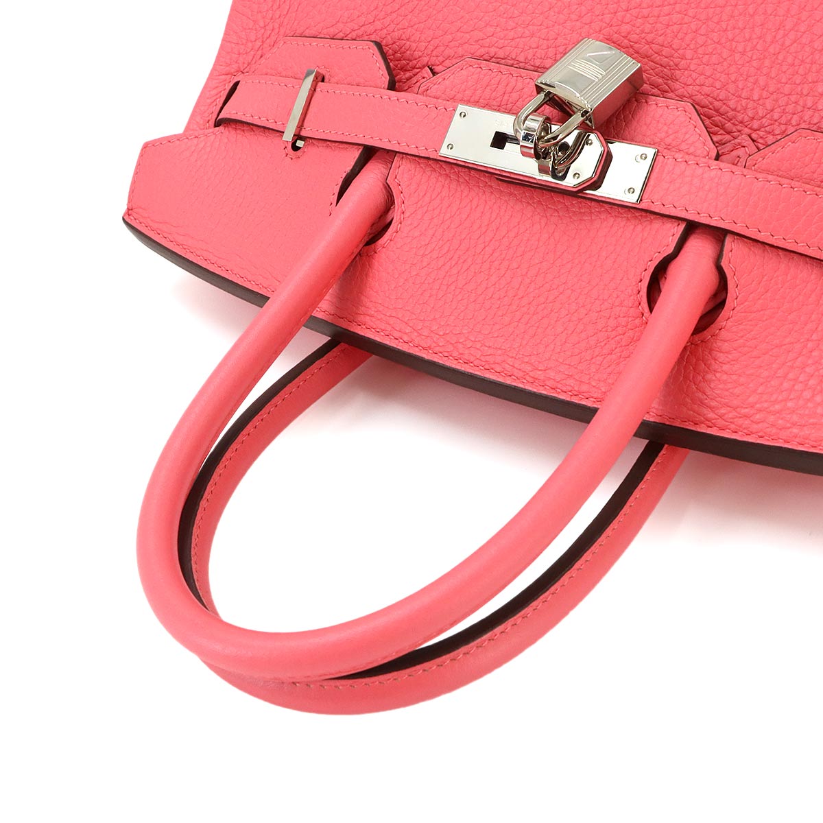 Birkin 30 Taurillon Clemence Rose lipstick Hand Bag Purse Pink