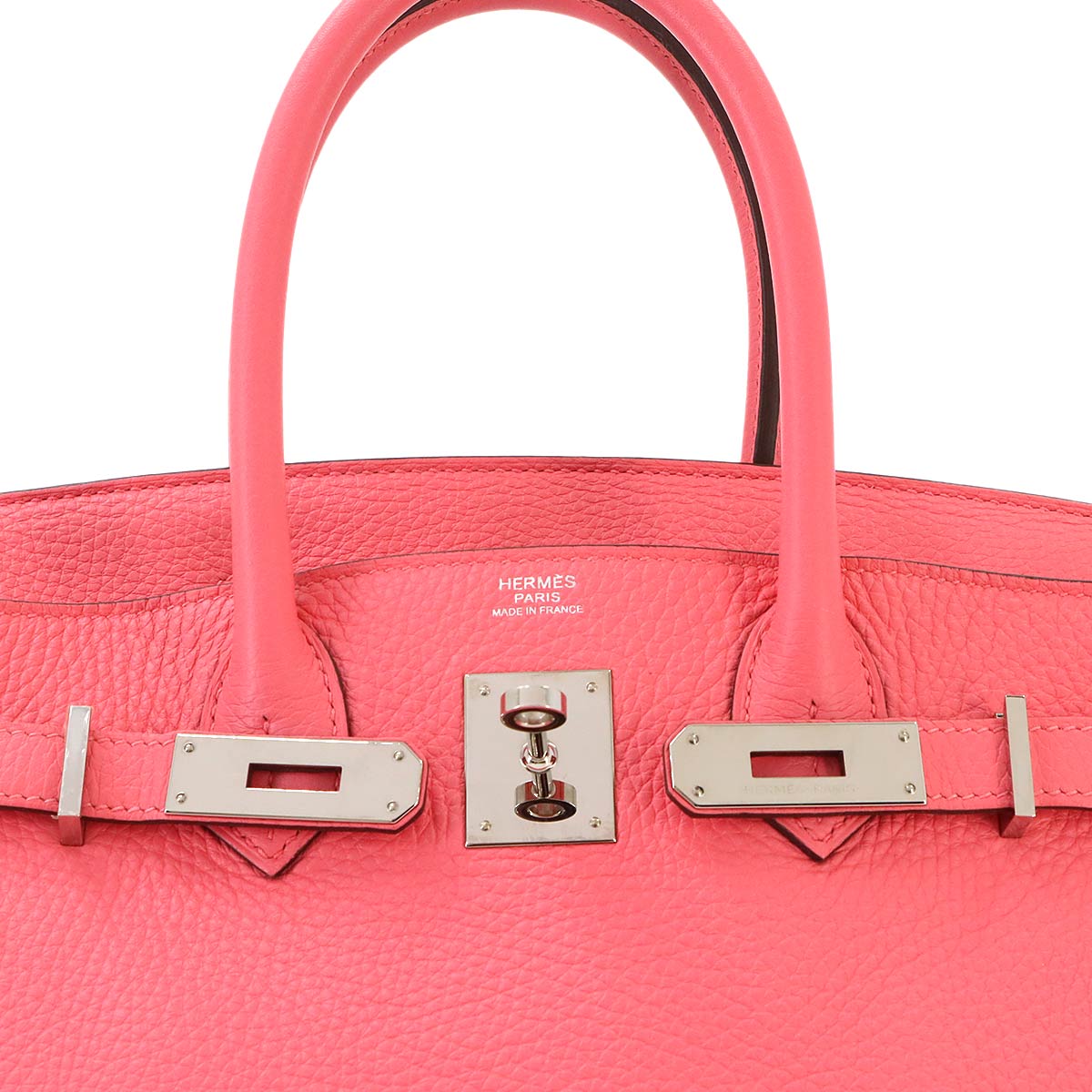 Birkin 30 Taurillon Clemence Rose lipstick Hand Bag Purse Pink