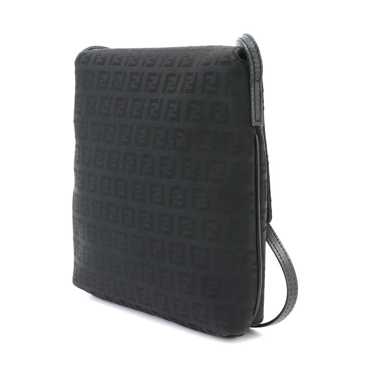 Zucchino Shoulder Bag Canvas Leather Black 8BT075