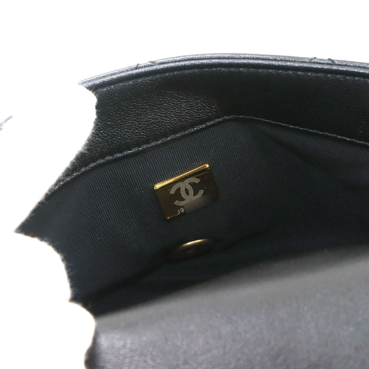Matelasse 2way Chain Shoulder Hand Bag Leather Black
