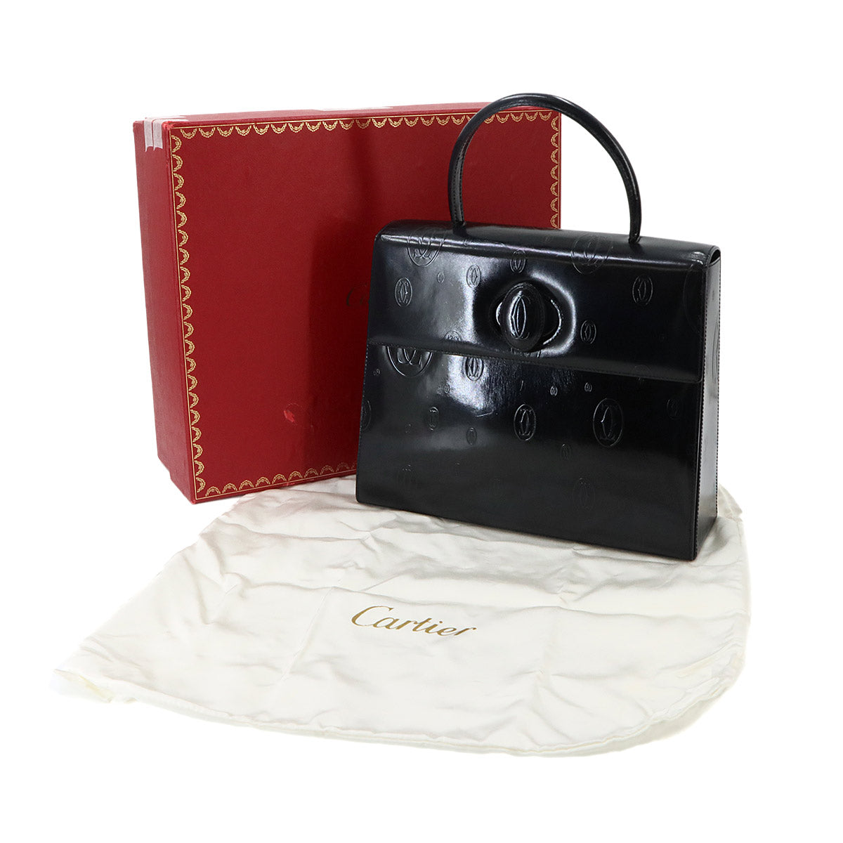 Happy Birthday Hand Bag Patent Leather Navy Purse
