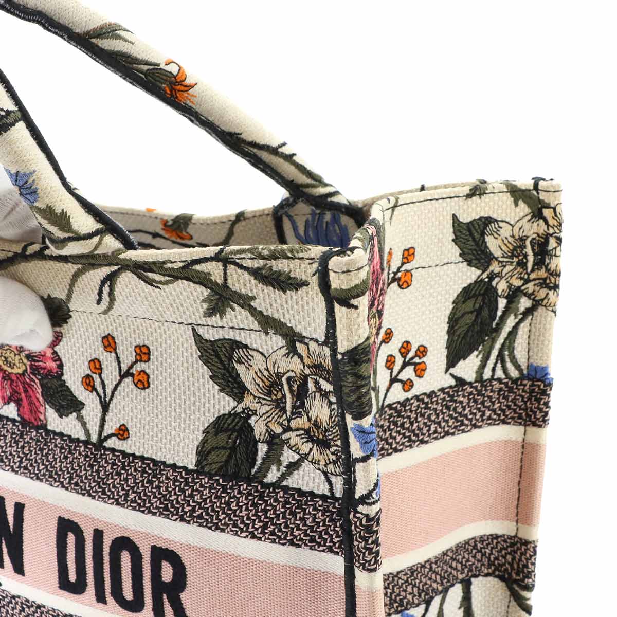 Rosa mutabilis Book Tote Medium Bag Canvas White