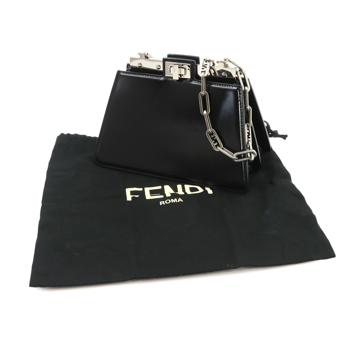Peekaboo Cut Petite Shoulder Bag Leather Black 8BN339 Purse