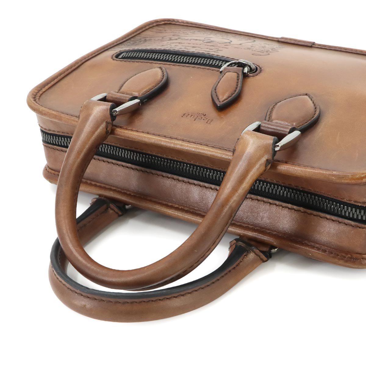 Unjour Gulliver 2way Hand Bag Venezia Leather Brown Purse