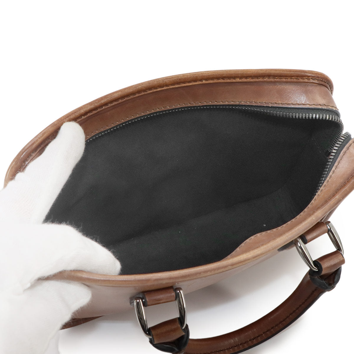 Unjour Gulliver 2way Hand Bag Venezia Leather Brown Purse