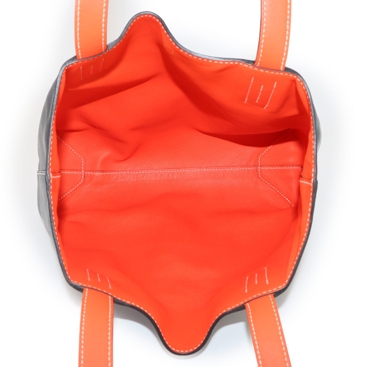 Double Sens 28 Reversible Tote Bag Veau Sikkim Orange Black