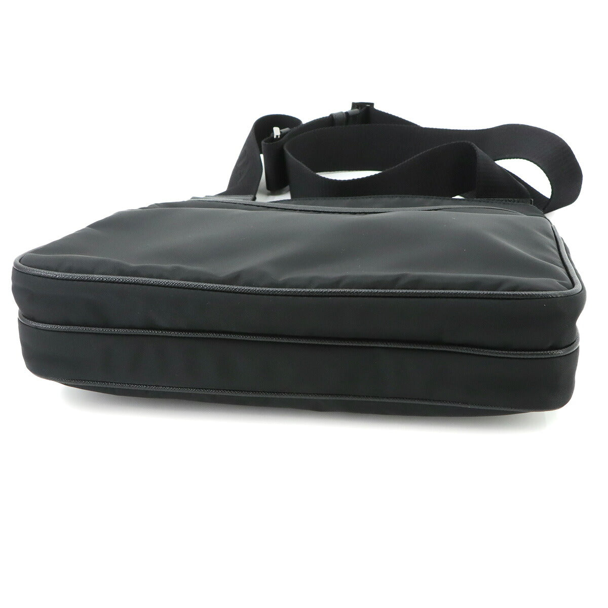 Shoulder Bag Nylon Saffiano Leather Nero Black Purse