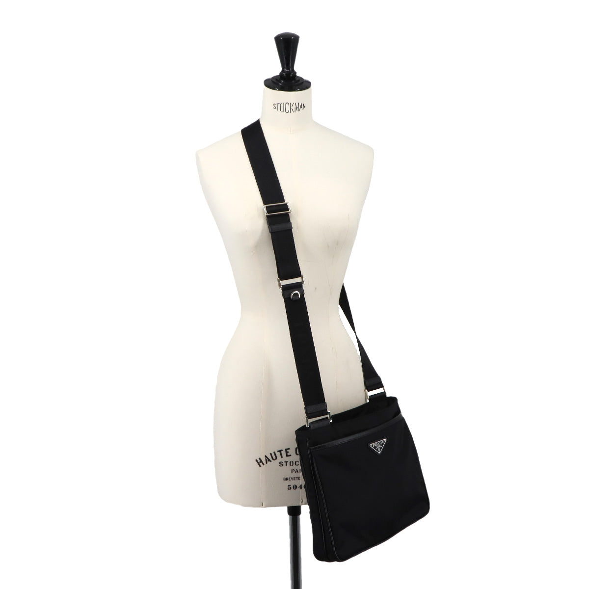 Shoulder Bag Nylon Saffiano Leather Nero Black Purse