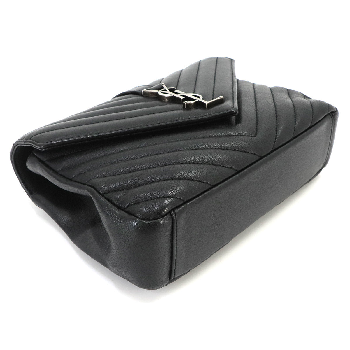 College 2way Hand Chain Shoulder Bag Leather Black 487213