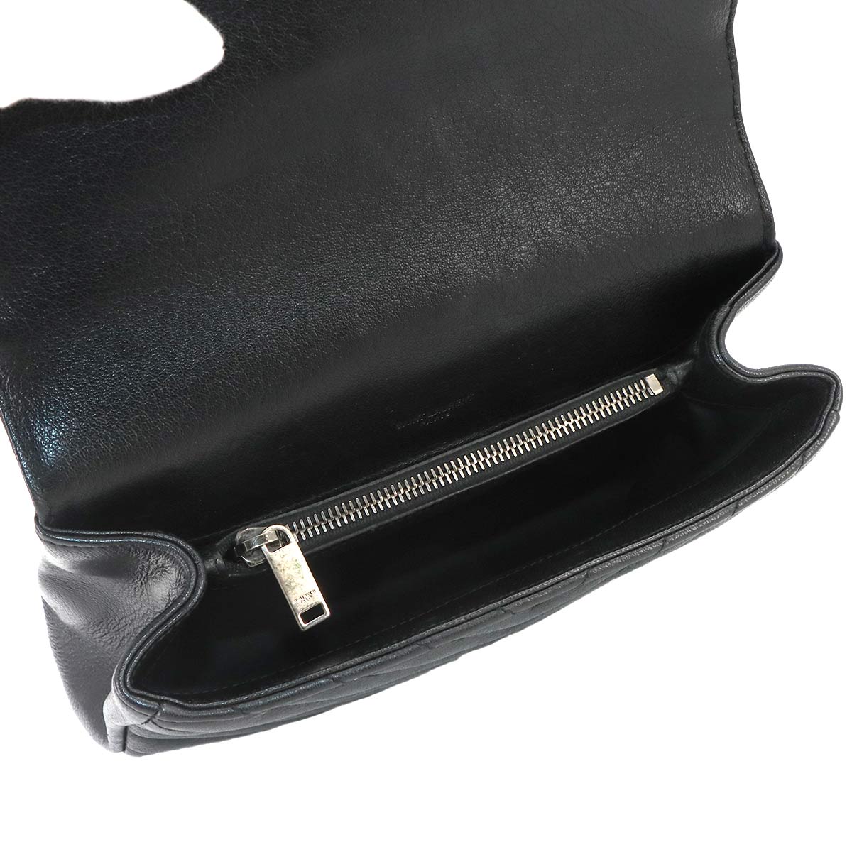 College 2way Hand Chain Shoulder Bag Leather Black 487213