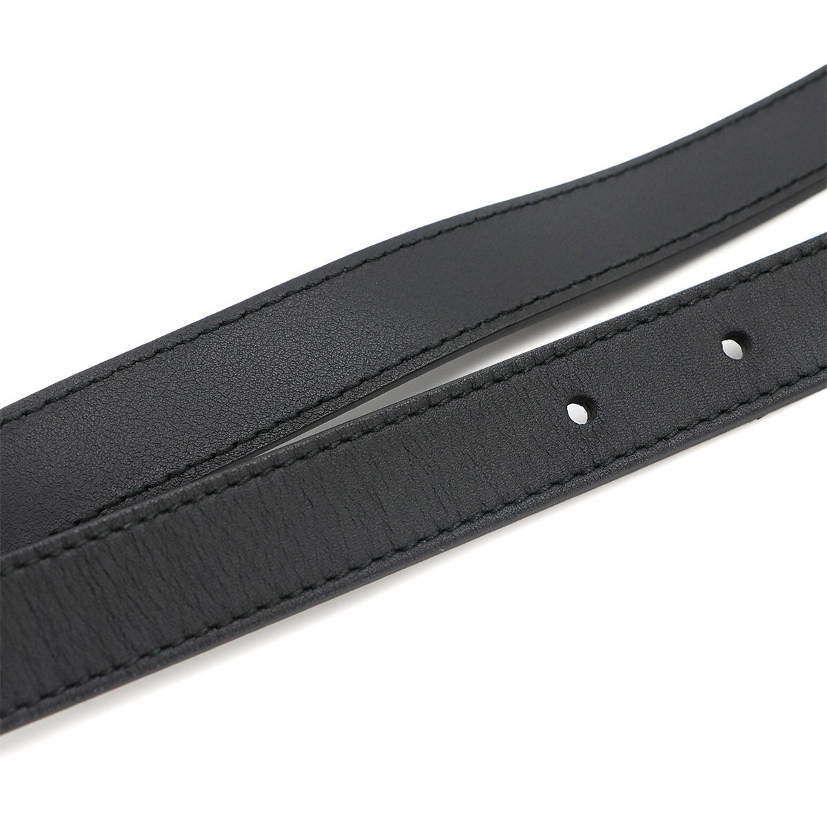 Double G Slim Belt Leather Black 409417 Size 70