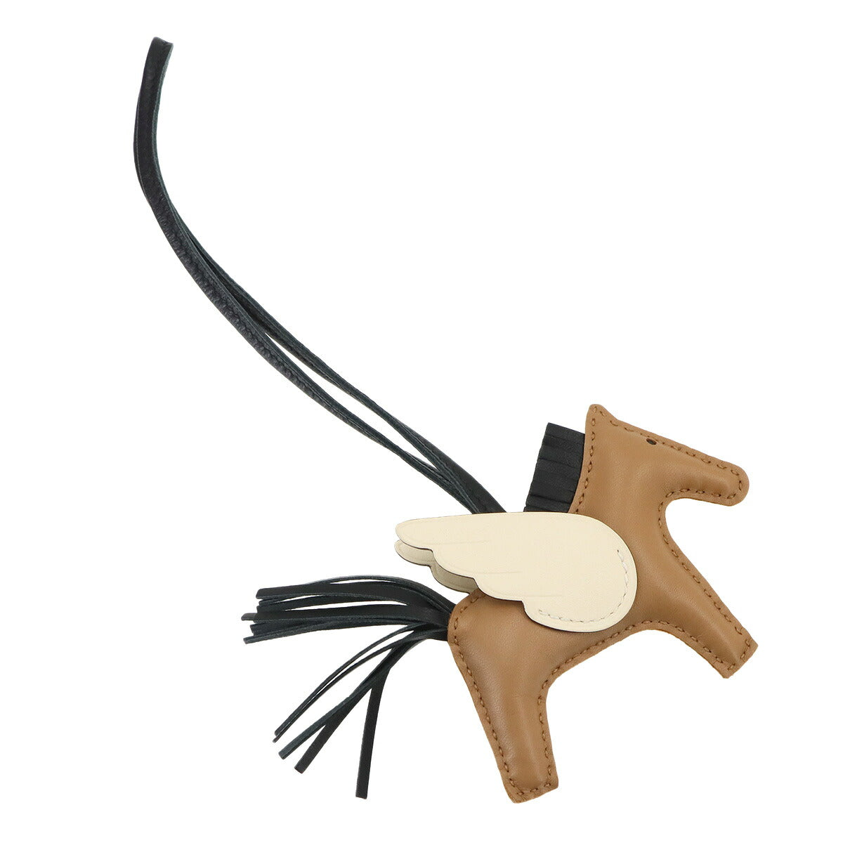 Rodeo Pegasus PM Bag Charm Agneau Milo Sesame Black Nata