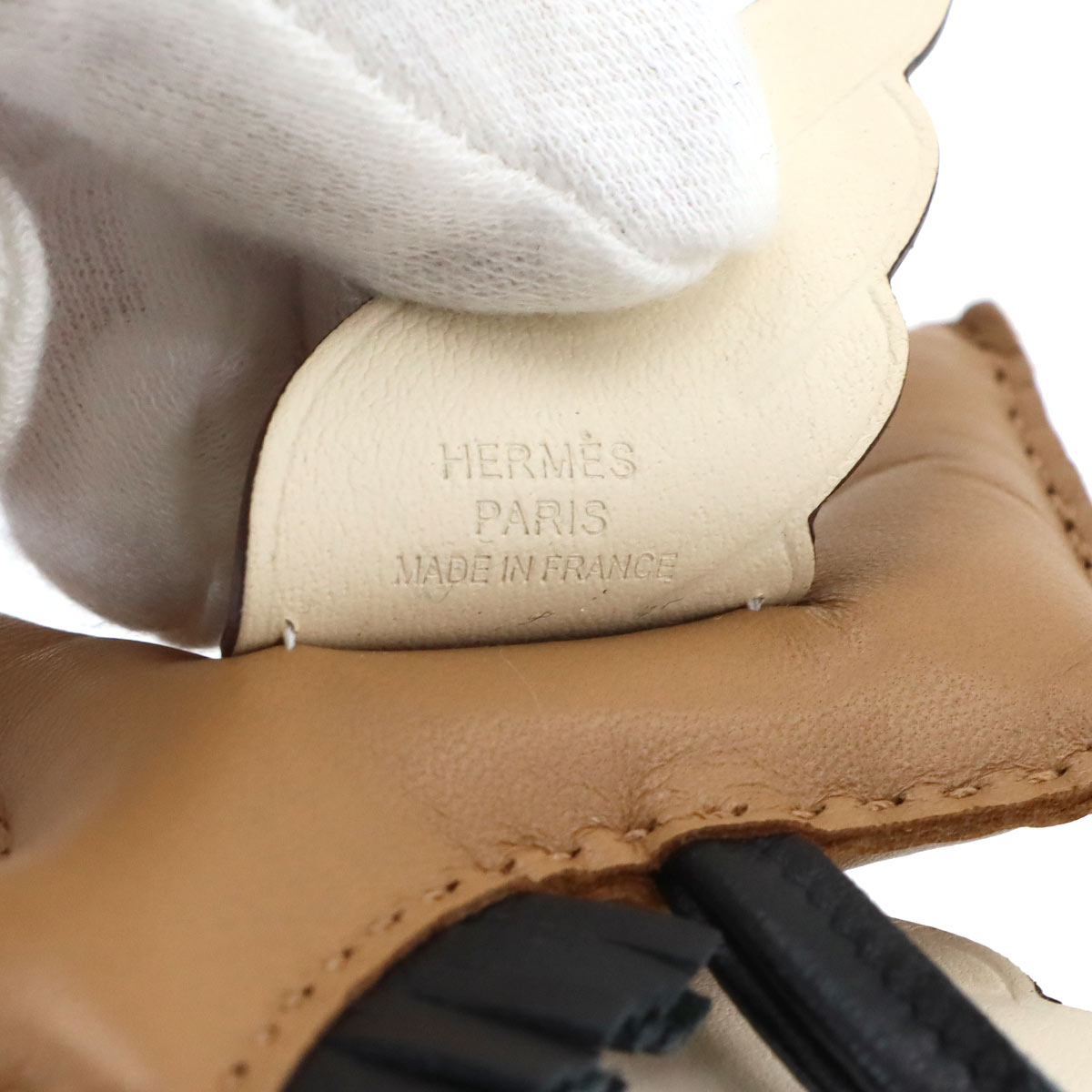 Rodeo Pegasus PM Bag Charm Agneau Milo Sesame Black Nata