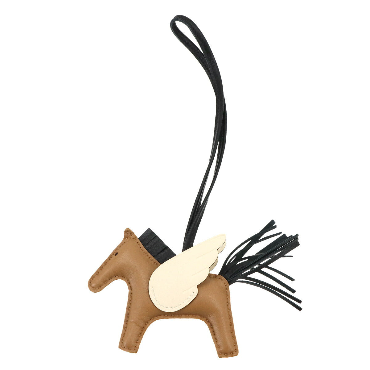 Rodeo Pegasus PM Bag Charm Agneau Milo Sesame Black Nata