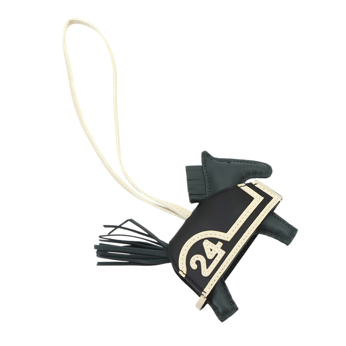 Rodeo Robeo PM Bag Charm Agneau Milo Vert Mangrove Black Craie