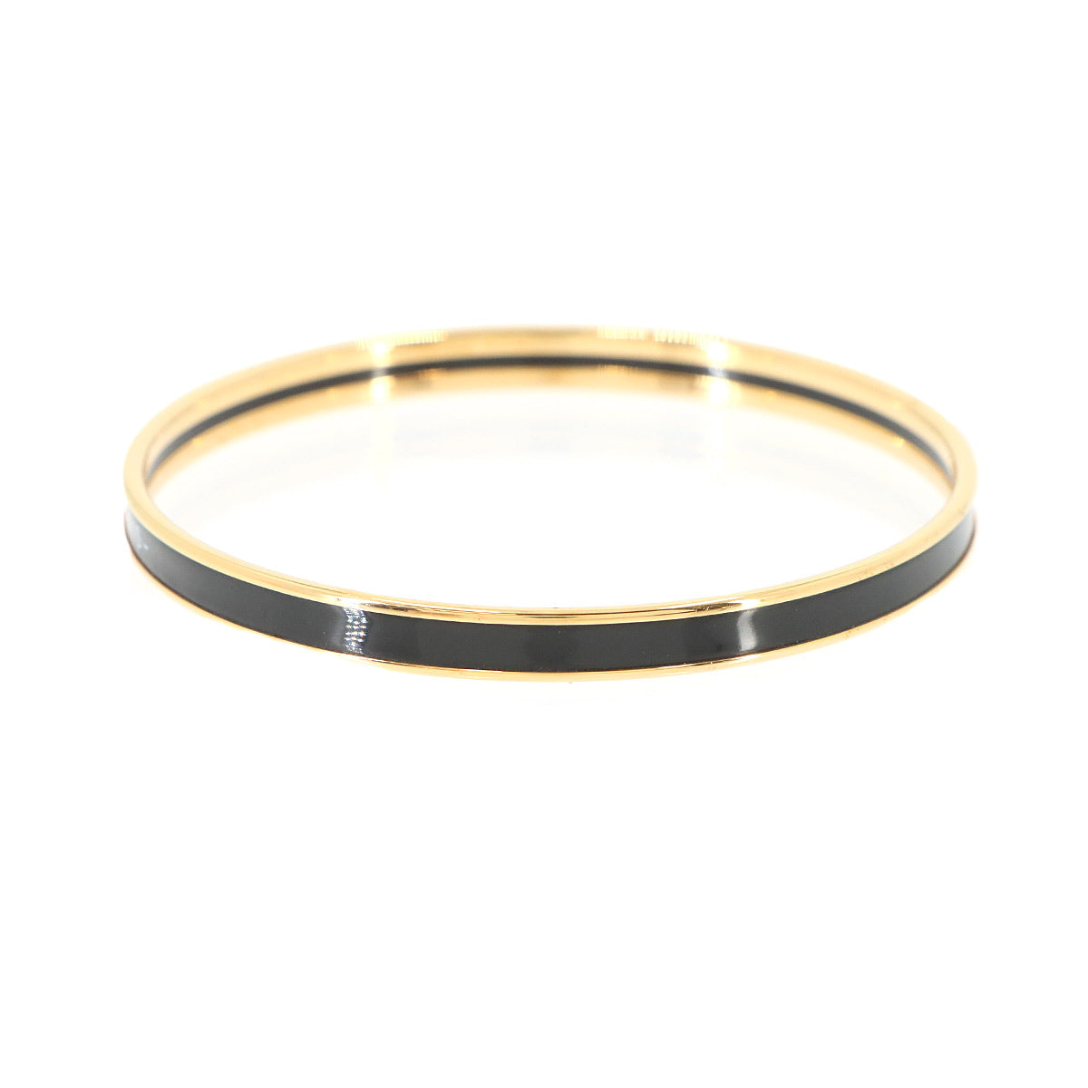 Uni Enamel Bangle Bracelet Black Gold Accessory