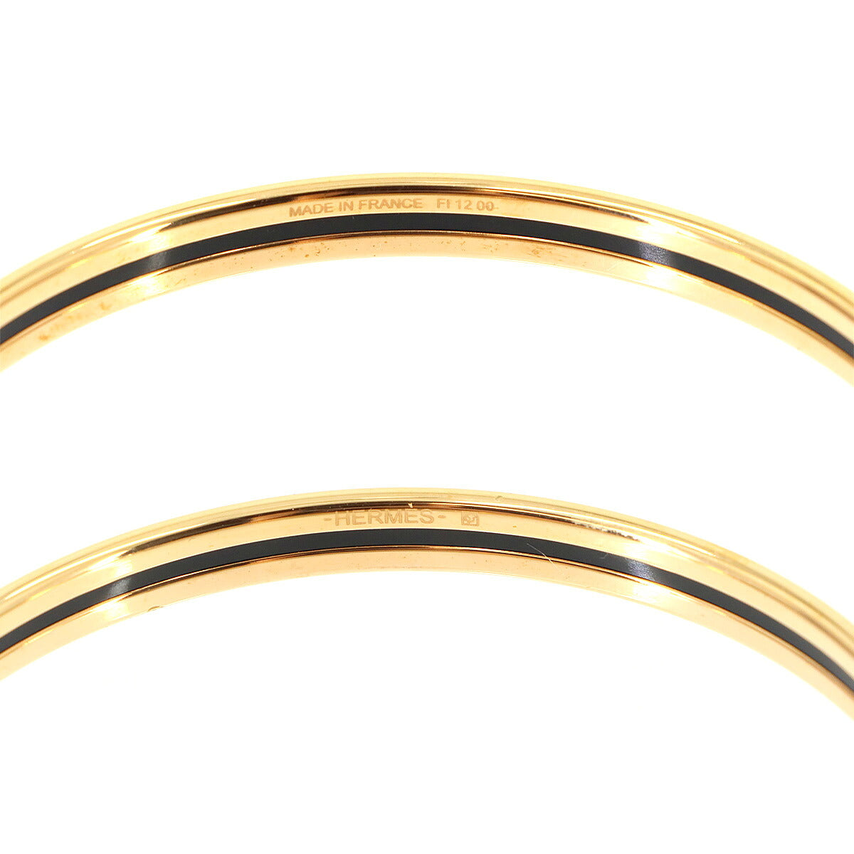 Uni Enamel Bangle Bracelet Black Gold Accessory