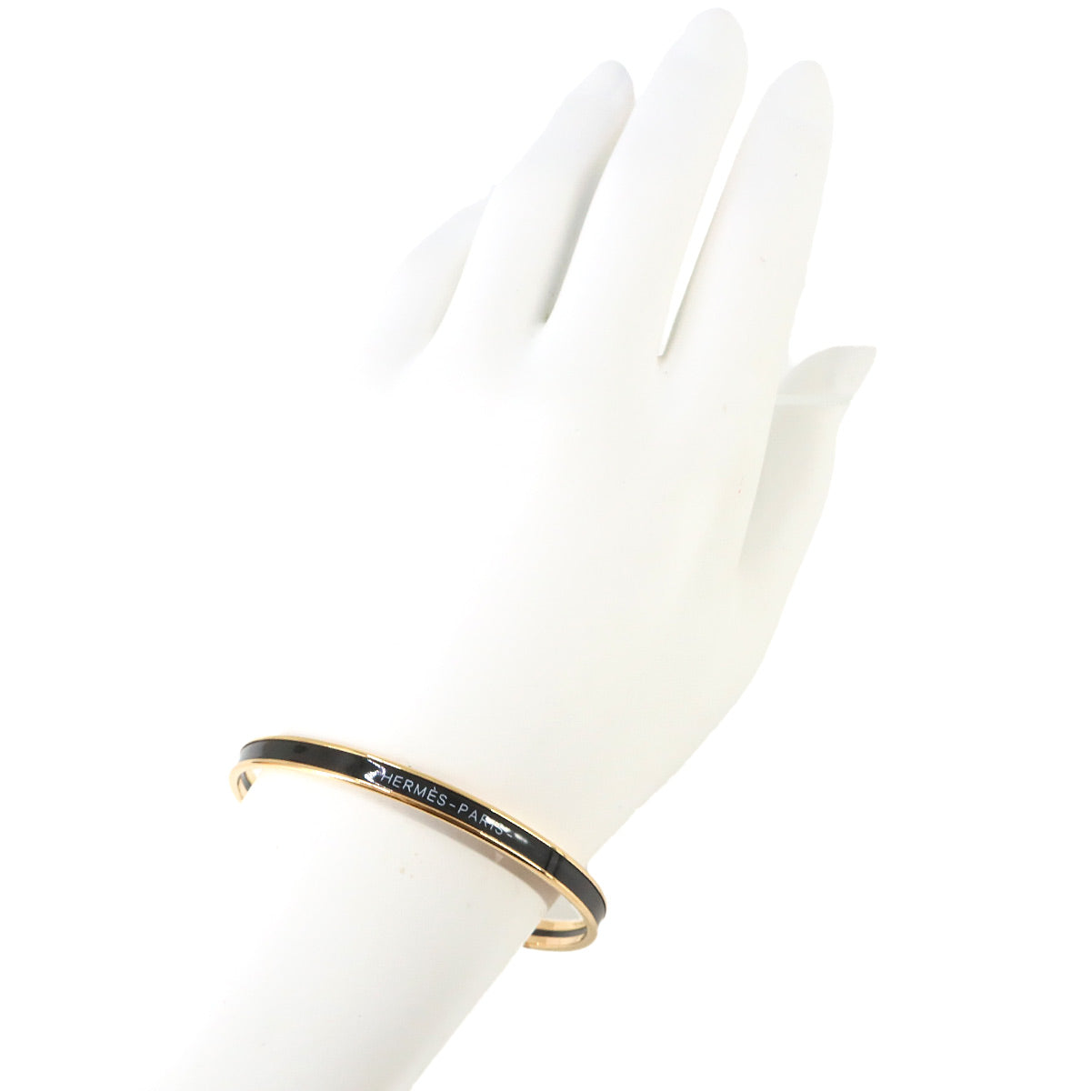 Uni Enamel Bangle Bracelet Black Gold Accessory