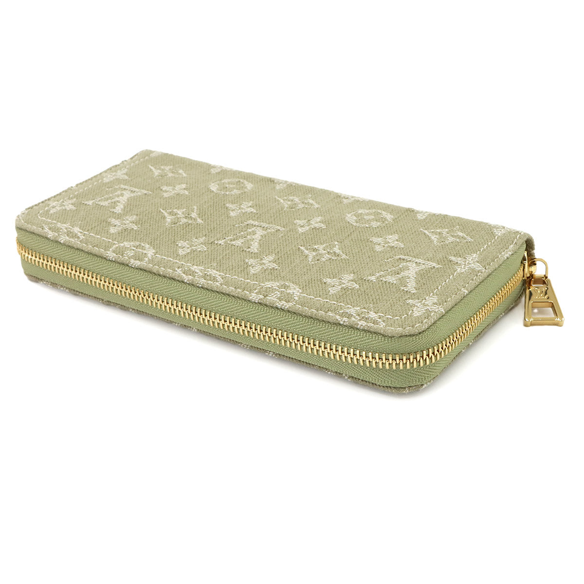 Monogram Denim Zippy Wallet Washed Gray M13214