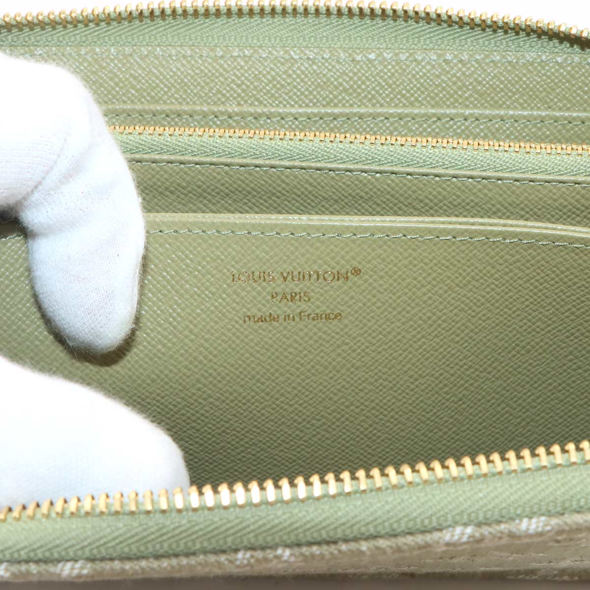Monogram Denim Zippy Wallet Washed Gray M13214
