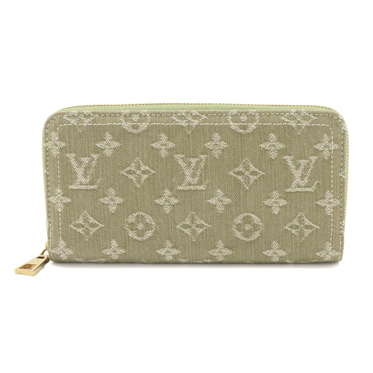 Monogram Denim Zippy Wallet Washed Gray M13214