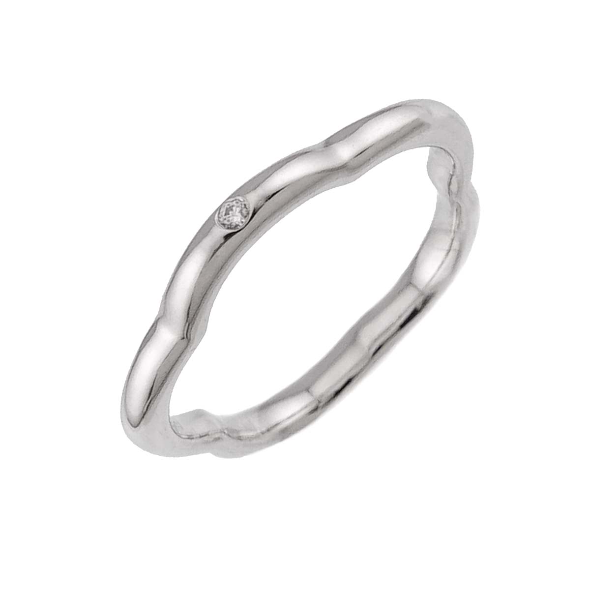 Camellia Diamond Ring 18K White Gold 750 size47 3.75(US)