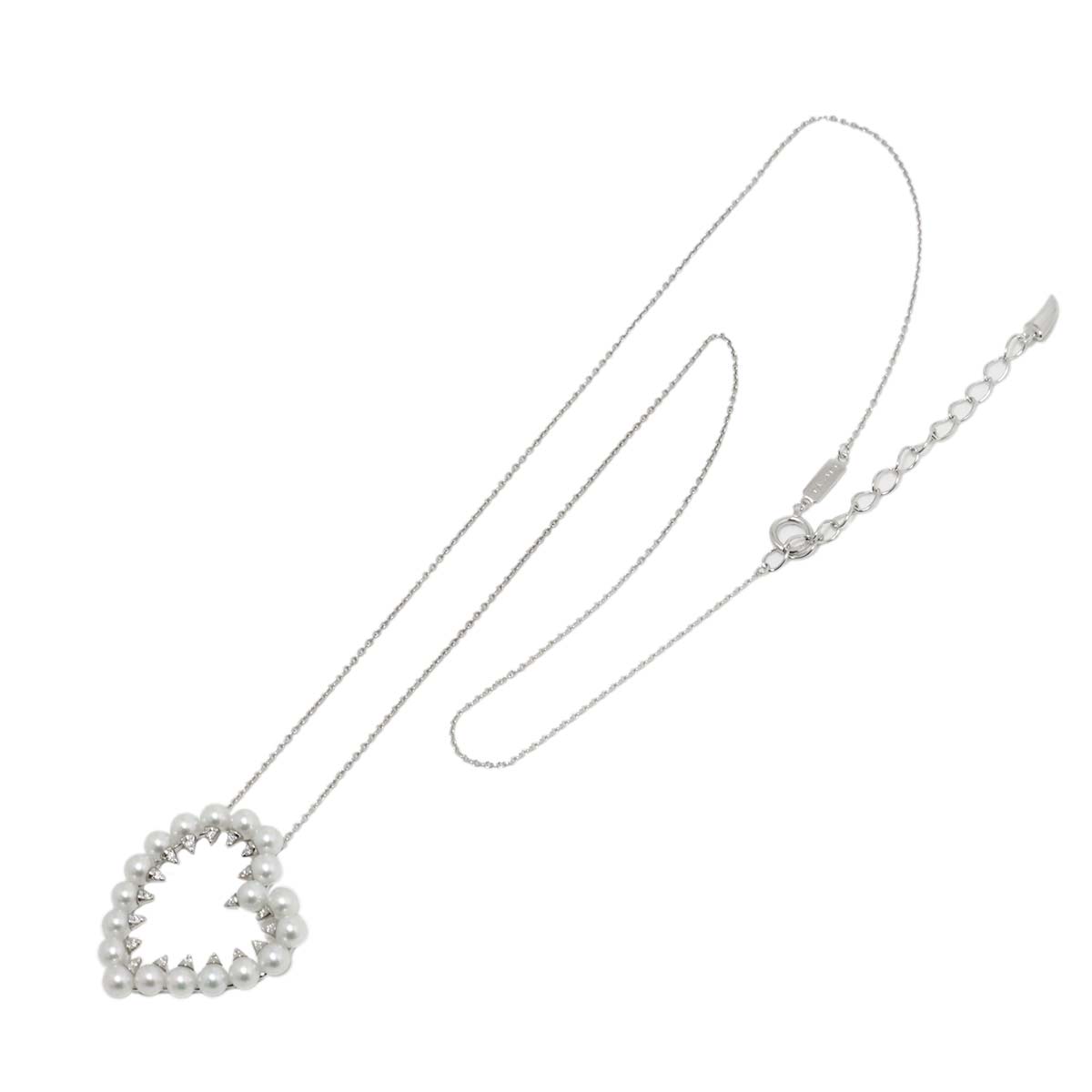 Danger Heart Baby pearl Necklace 18K WG 750