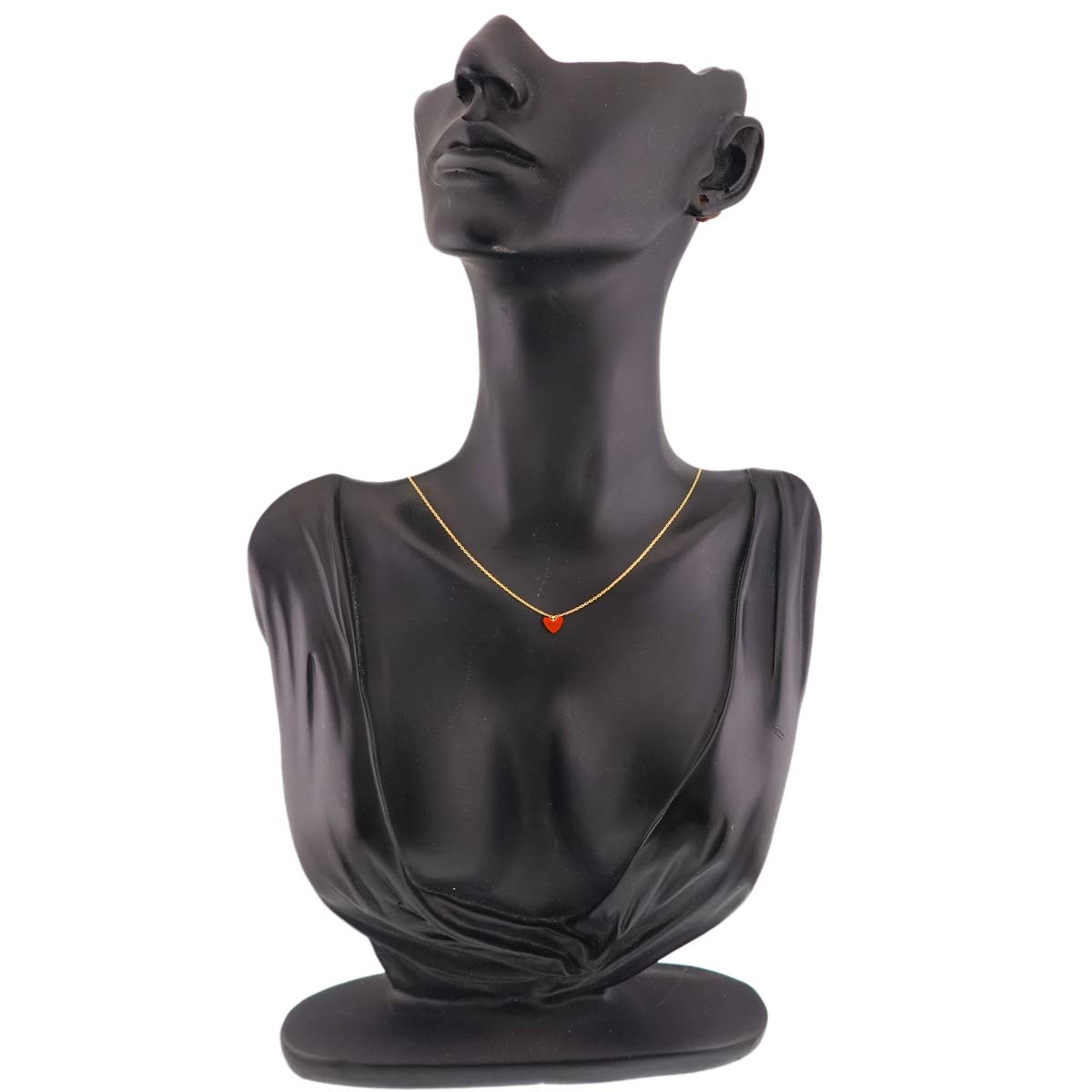 Carnelian Heart Necklace 18K Yellow Gold 750