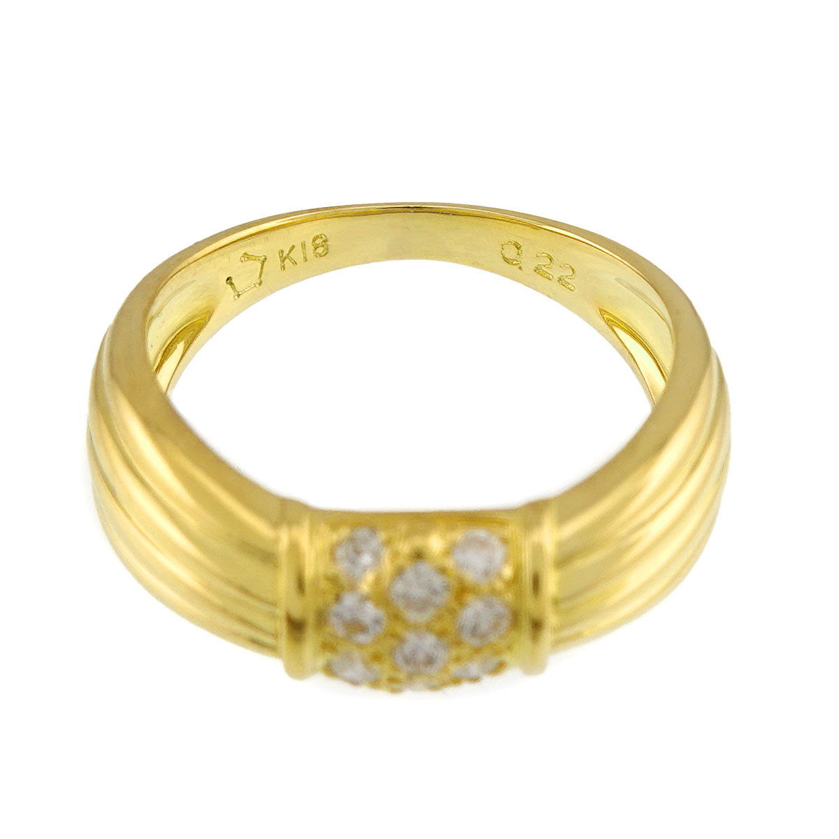 Diamond 0.22ct Ring 18K YG 750 size6(US)