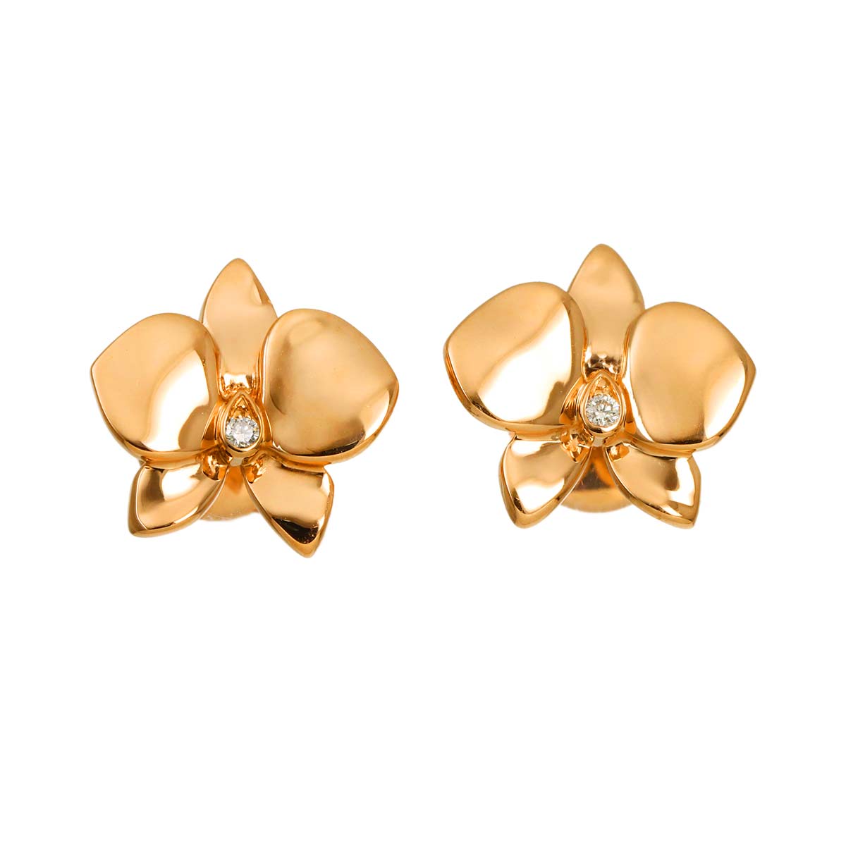 Diamond Earrings Pierced 18K PG 750