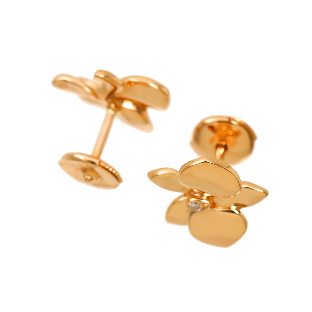 Diamond Earrings Pierced 18K PG 750