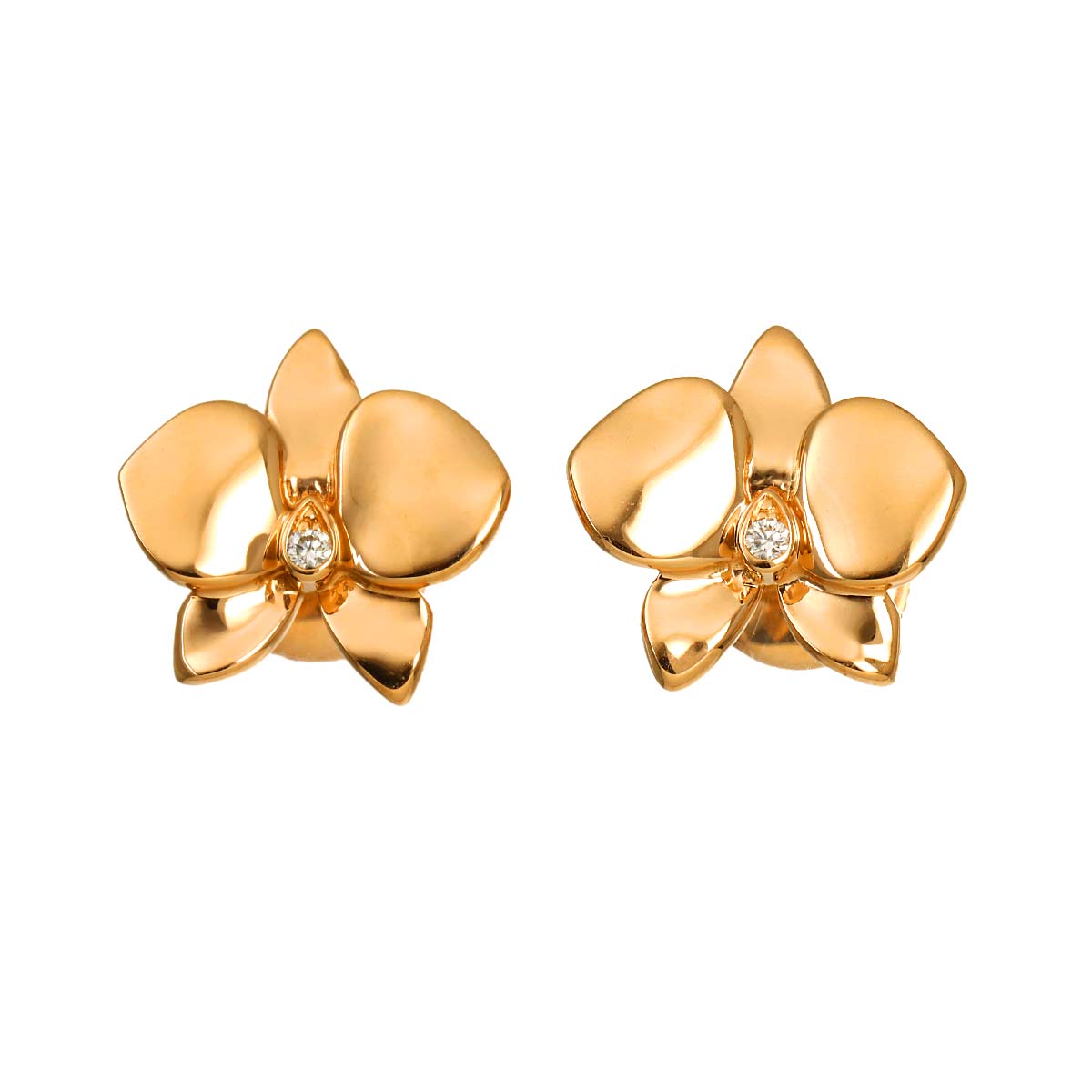 Diamond Earrings Pierced 18K PG 750