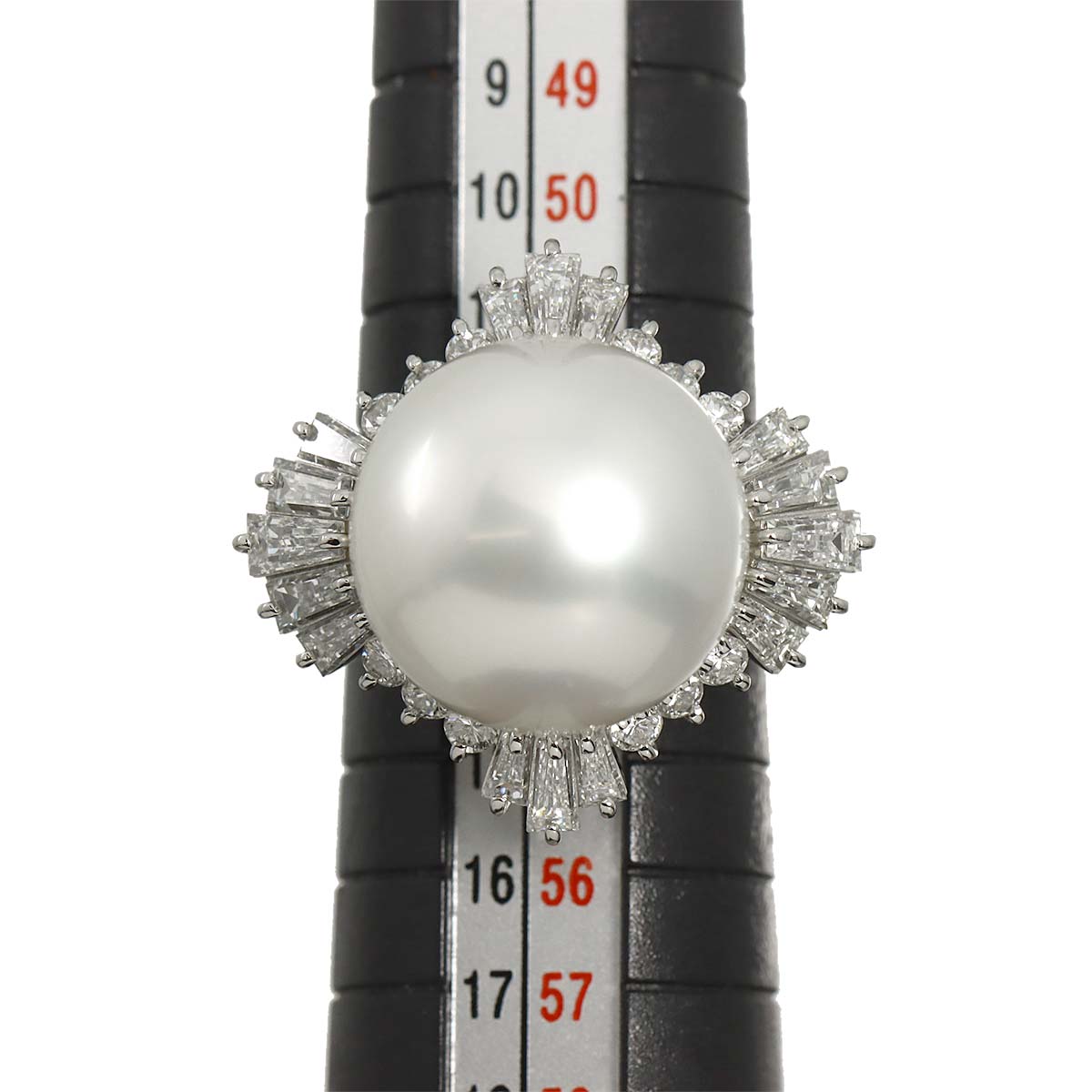 South Sea pearl 15.5mm Diamond 2.08ct Ring Pt size6.25-6.5(US)