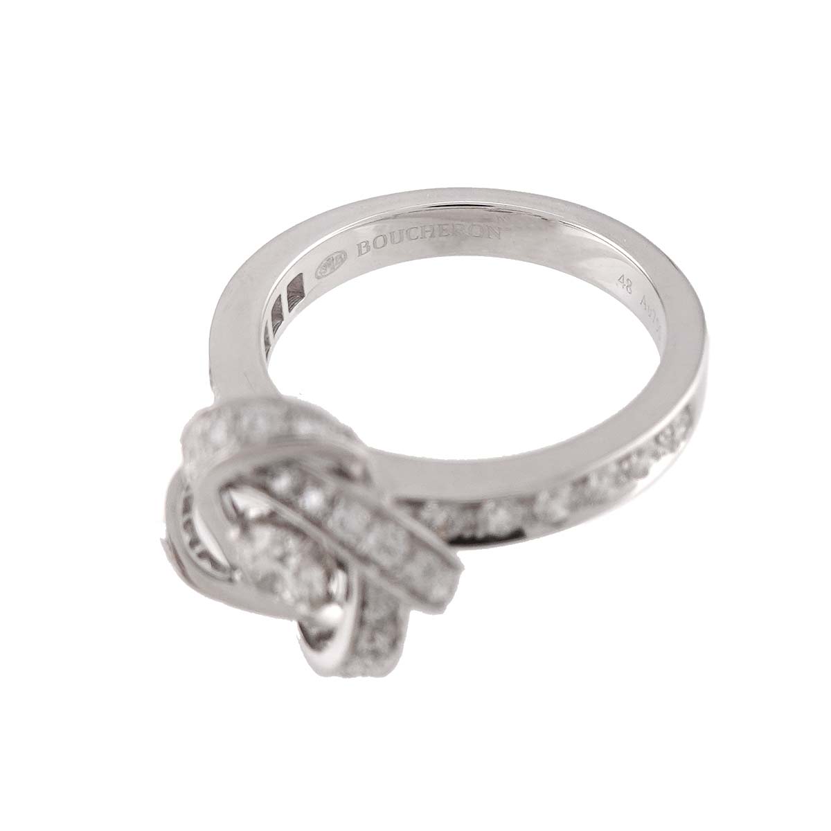 Diamond Ring 18K WG 750 Size48 4.5(US)