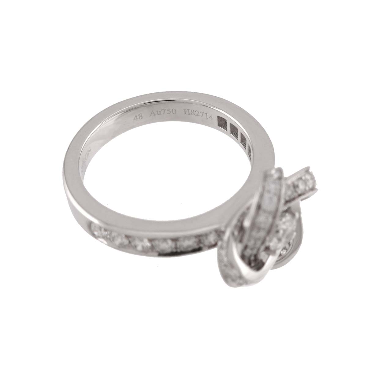 Diamond Ring 18K WG 750 Size48 4.5(US)