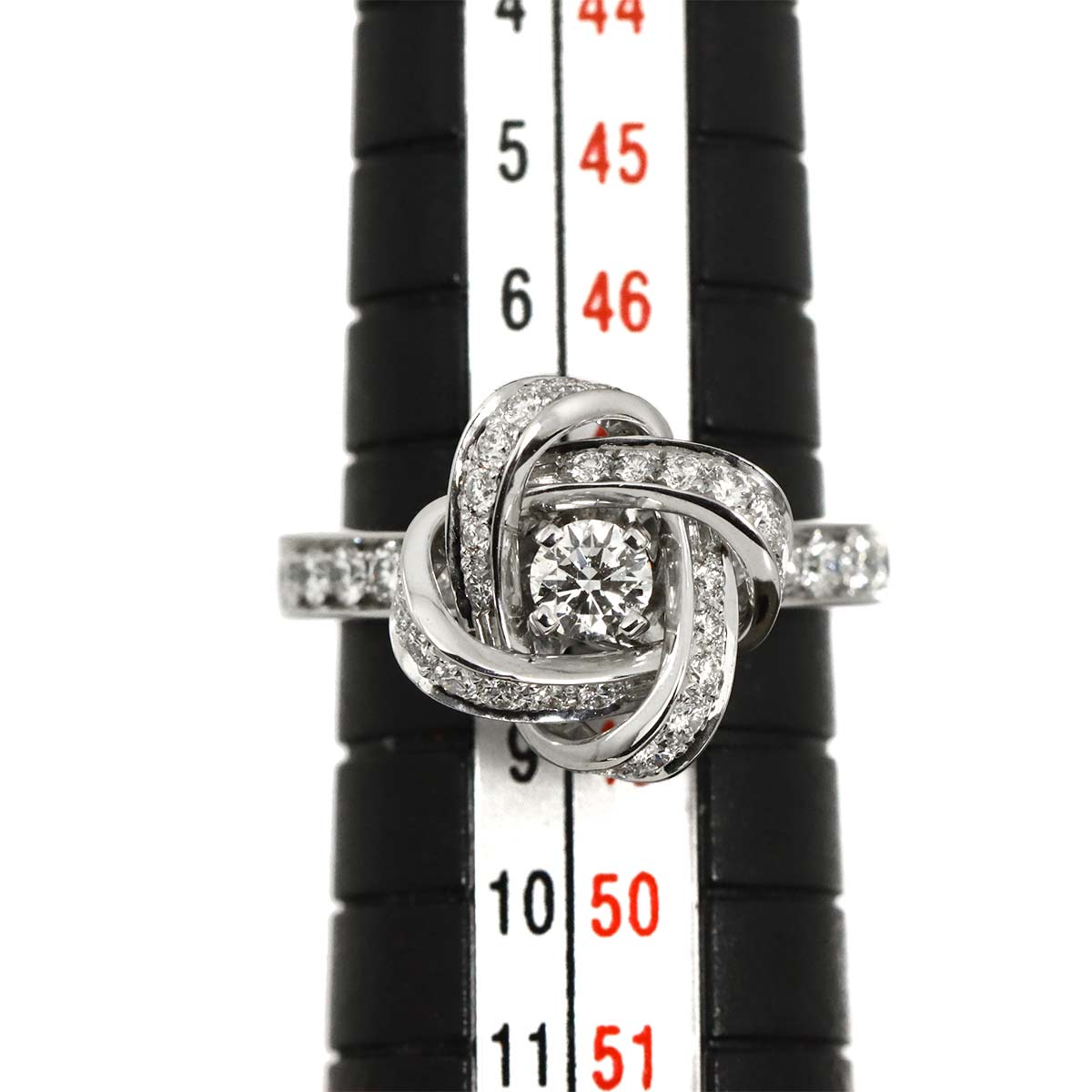 Diamond Ring 18K WG 750 Size48 4.5(US)