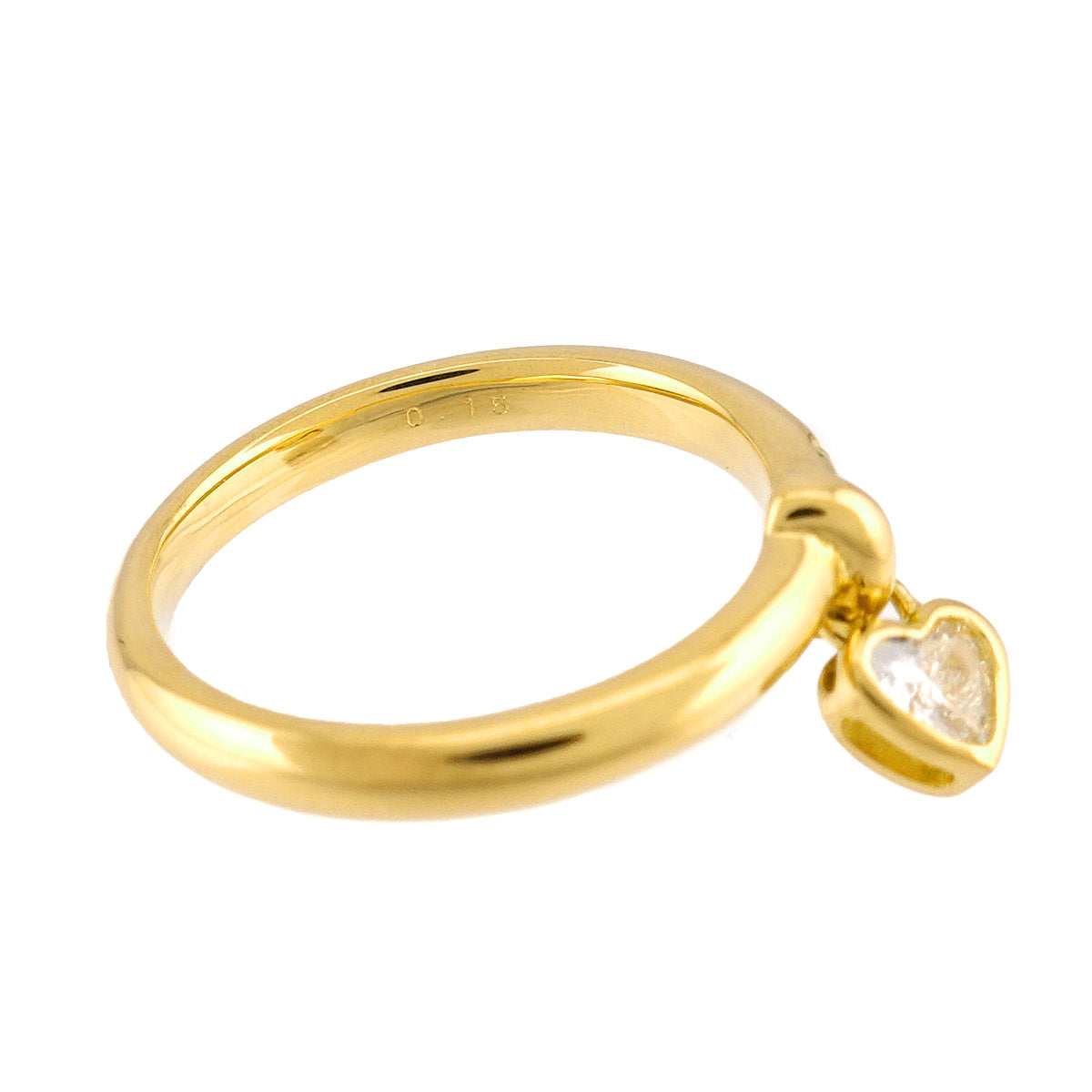 Diamond 0.15ct Ring 18K YG Yellow Gold 750 4.75-5(US)