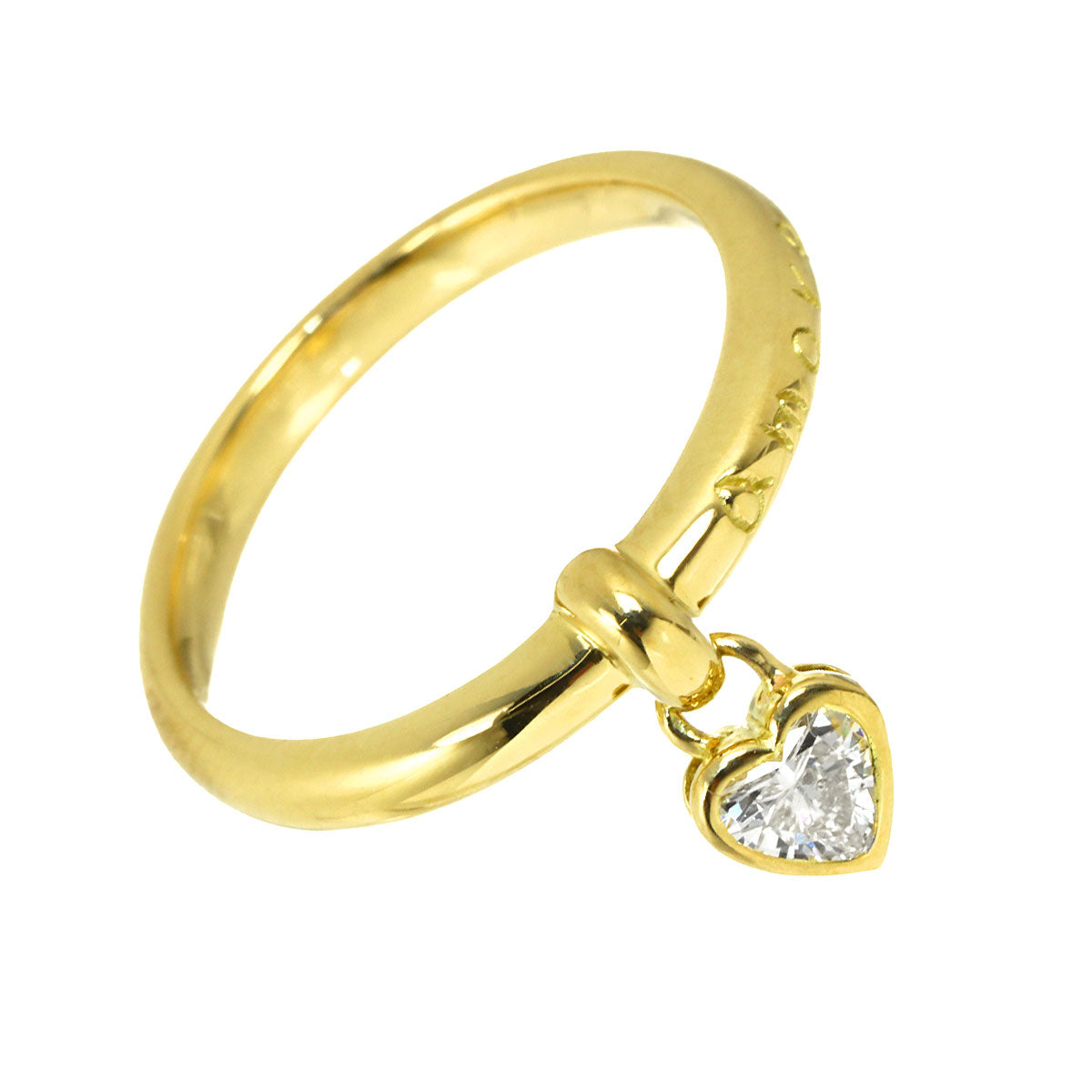 Diamond 0.15ct Ring 18K YG Yellow Gold 750 4.75-5(US)