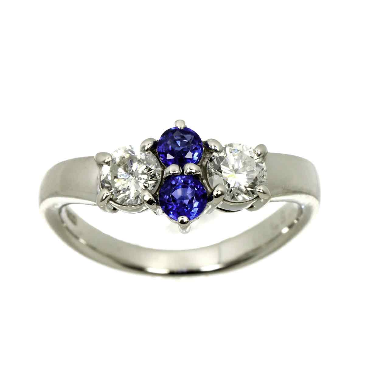 Sapphire Diamond Ring Pt Size5.75-6(US)