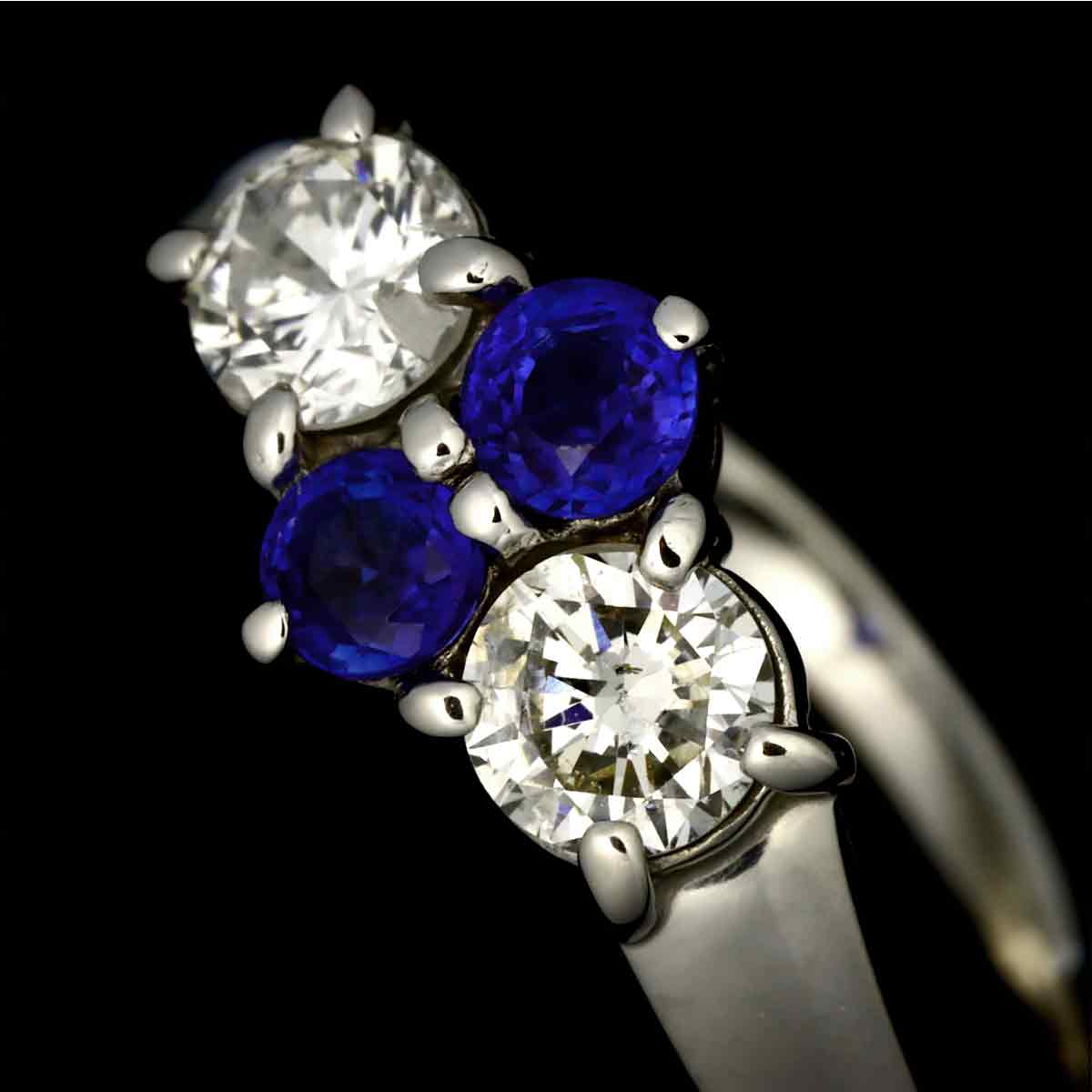 Sapphire Diamond Ring Pt Size5.75-6(US)